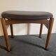 Stool in wood & leather 50/60