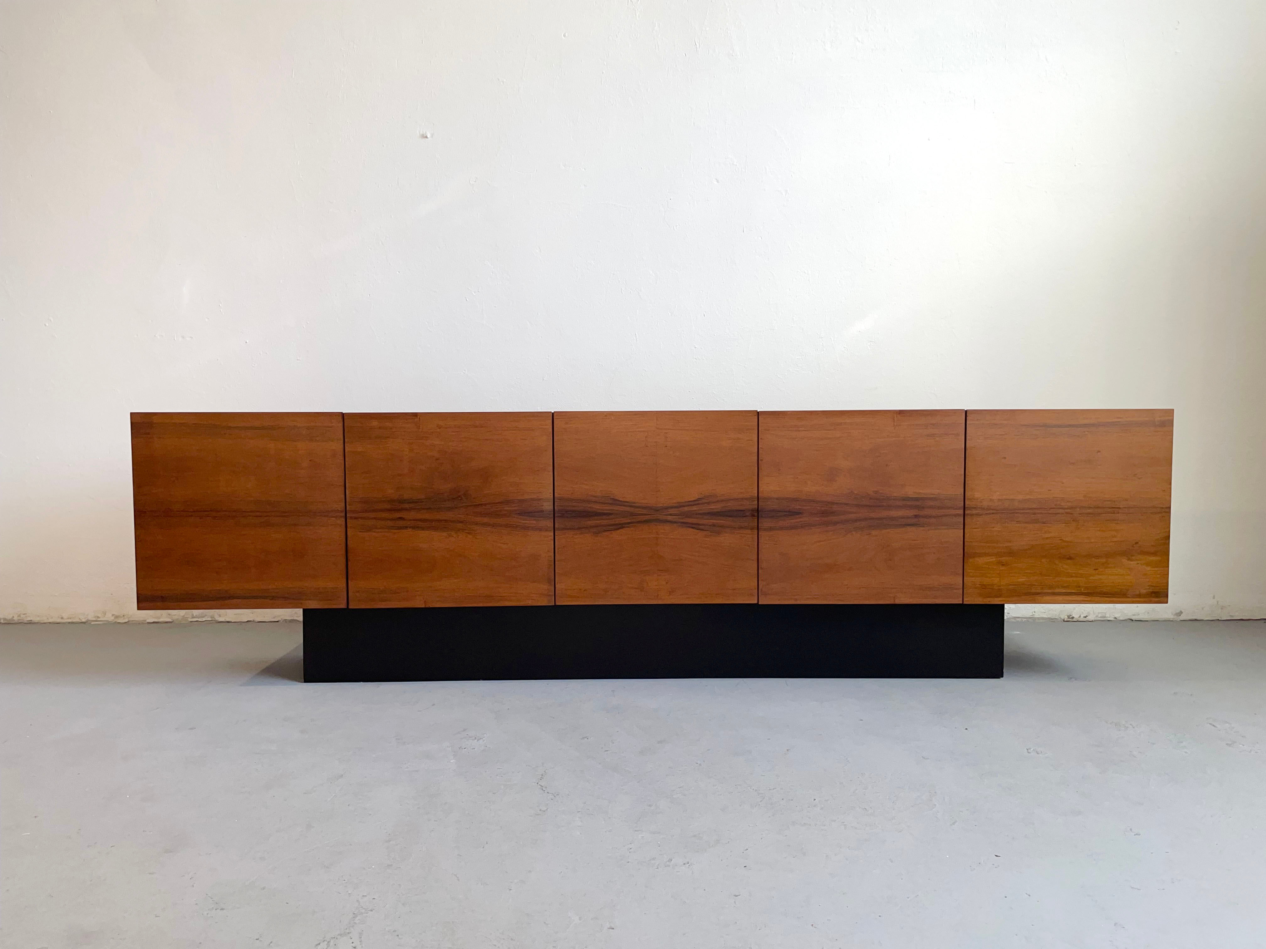 Mid century modern sideboard credenza brazilian rosewood veneer