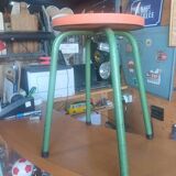 Tabouret industriel skai orange