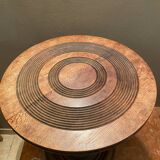 oak pedestal table, press screw model