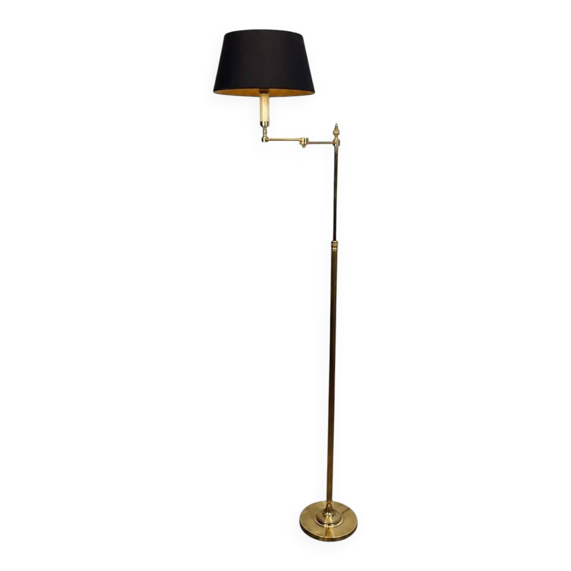 Brass Articulated Arm Reading Lamps in Gold. Neoclassical Style. Work.