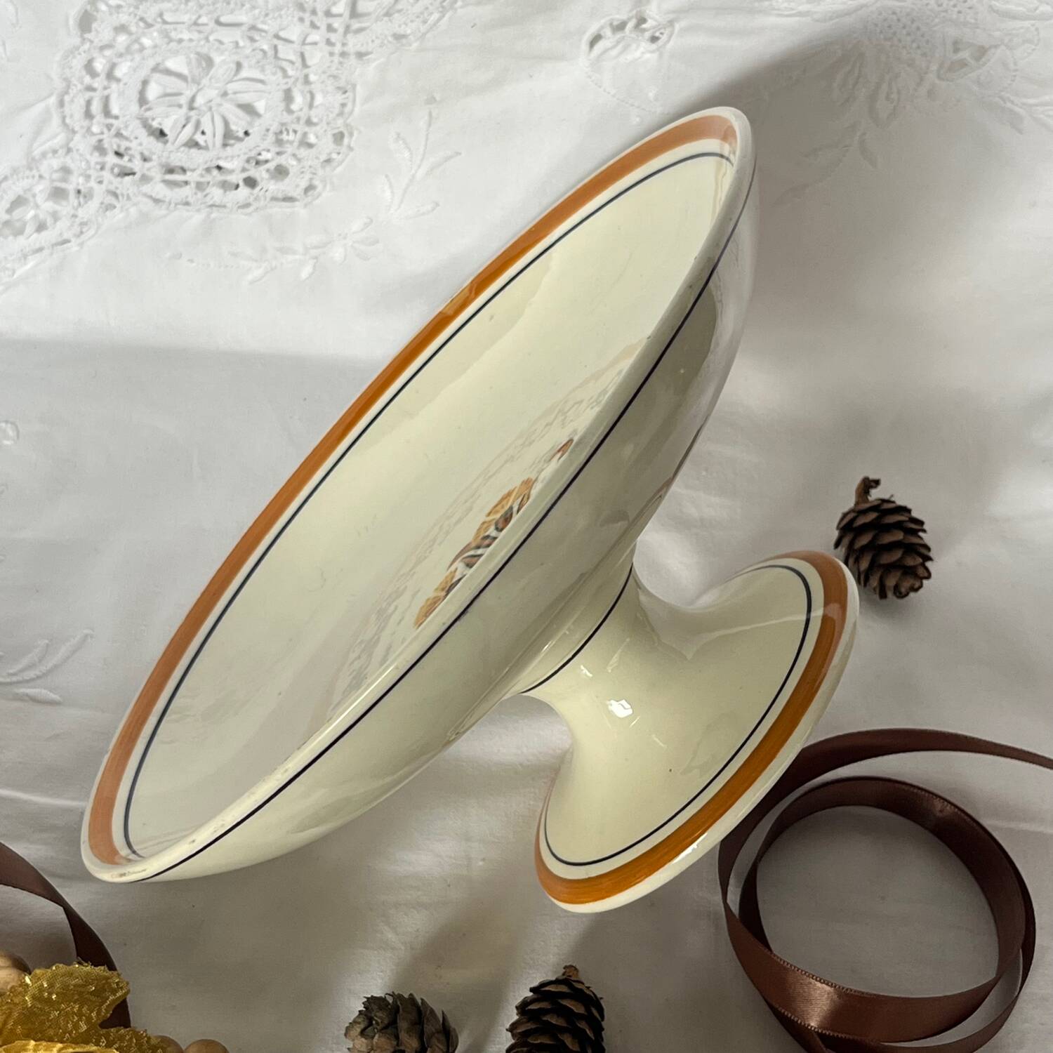 2 Creil and Montereau compote dishes