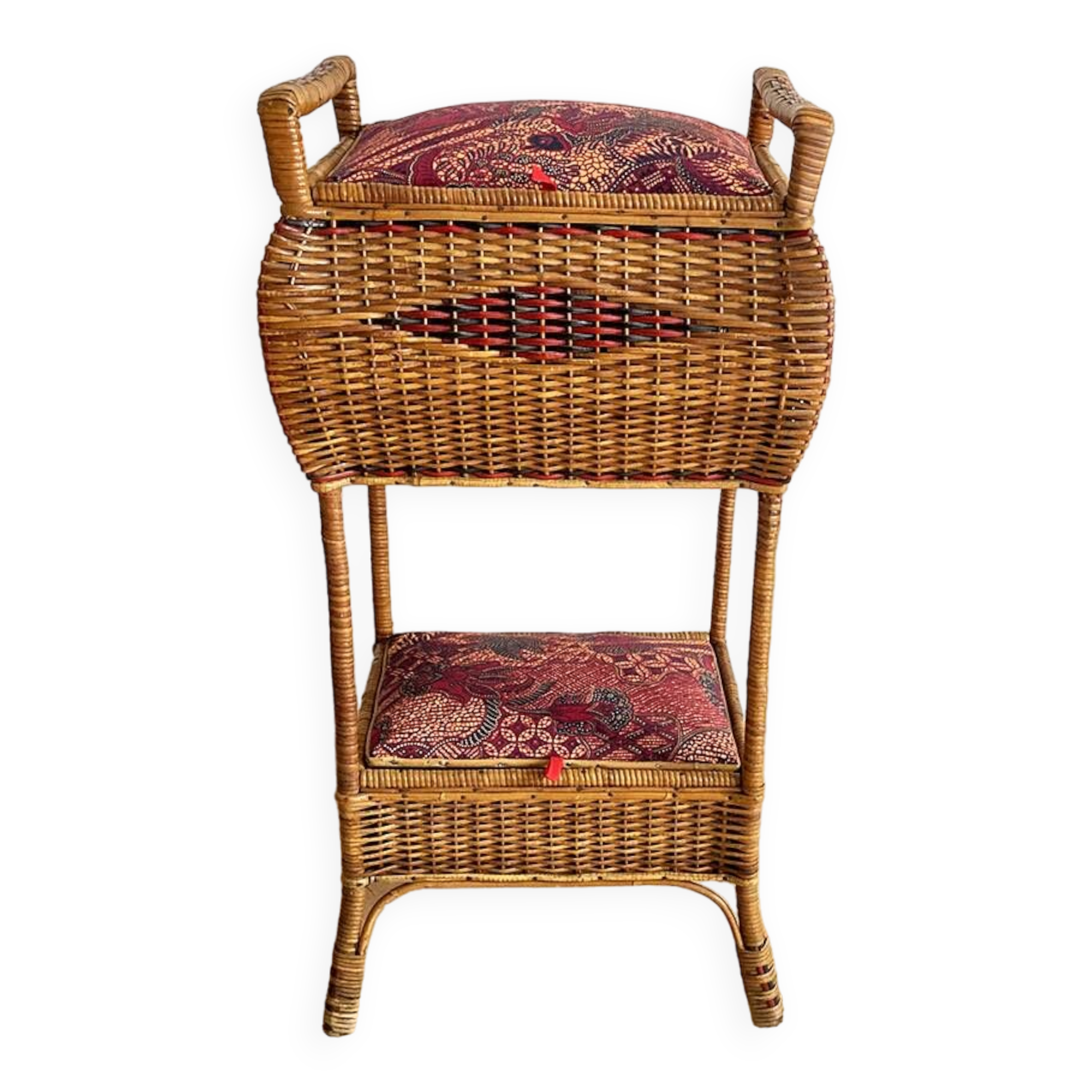 Rattan and textile worker, 2 chests, 1960s