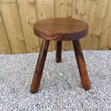 Solid wood tripod stool
