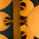 Kaiser Leuchten Sputnik in brass and metal with 6 opaline bulbs