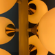 Kaiser Leuchten Sputnik in brass and metal with 6 opaline bulbs