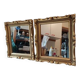Pair of wood and gilded stucco mirrors