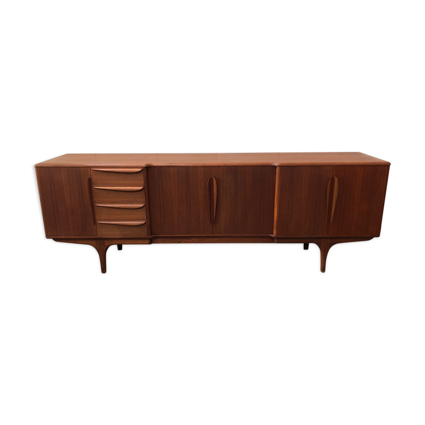 Teak enfilade stamped "TV furniture Paris"