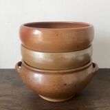 Set of 3 stoneware serving salad bowls Grèspots Digoin