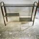 Console vintage en bois et métal doré