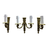 Set of 3 bronze wall lamps Louis XVI style