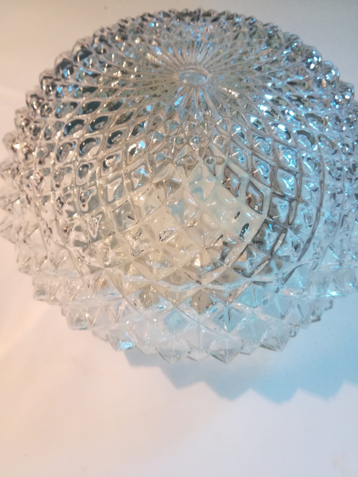 Cast glass ceiling lamp