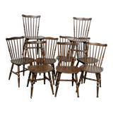 Set of 9 Vintage Scandinavian Bistro Chairs 1960
