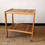 Vintage solid wood serving trolley