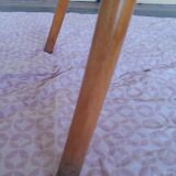 Round dining table vintage curved wooden foot