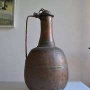 ancien grand coquemar en cuivre rouge