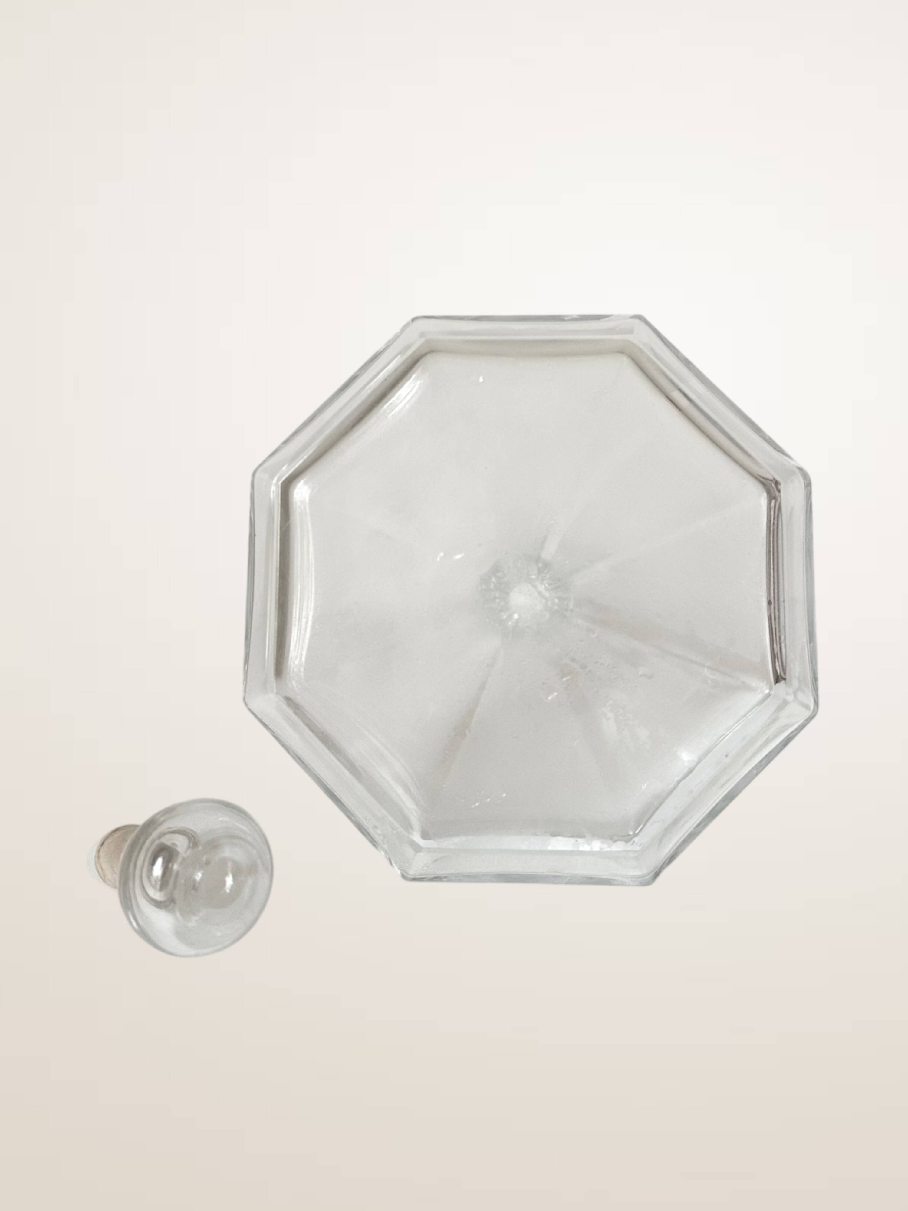 Octagonal glass decanter