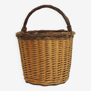 Antique wicker basket / handmade / vintage