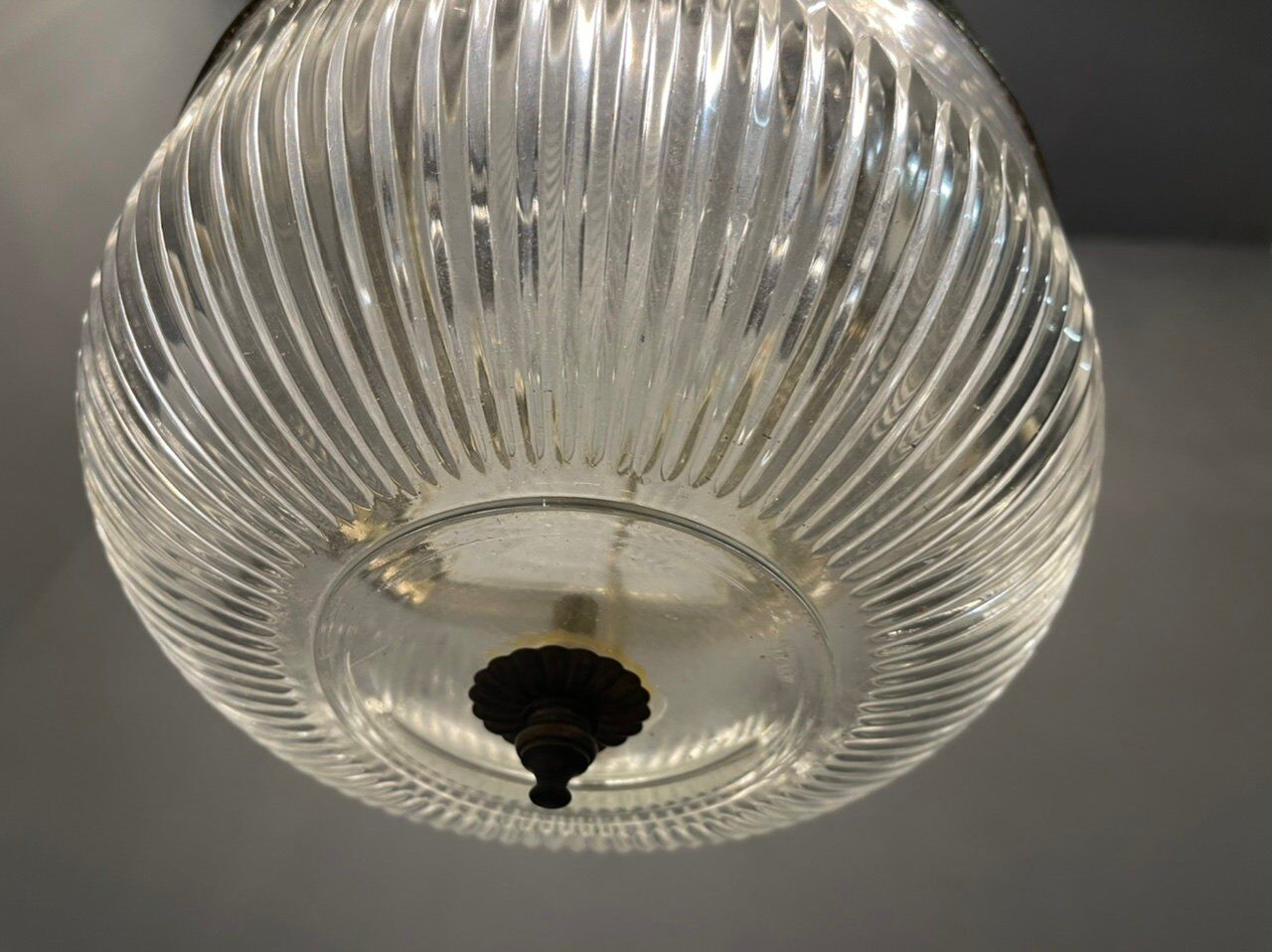 Vintage italian glass light pendant lamps, set of 2