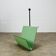 Postmodern magazine rack by Porada Arredi, green leather, 1980s Memphis.