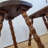 Pair of tripod farm milking stools