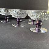 6 Colored cut crystal bowls – Val Saint Lambert