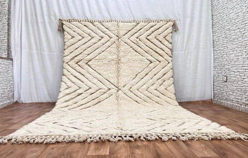 Handmade traditional beni ourain rug size 140 x 260 cm