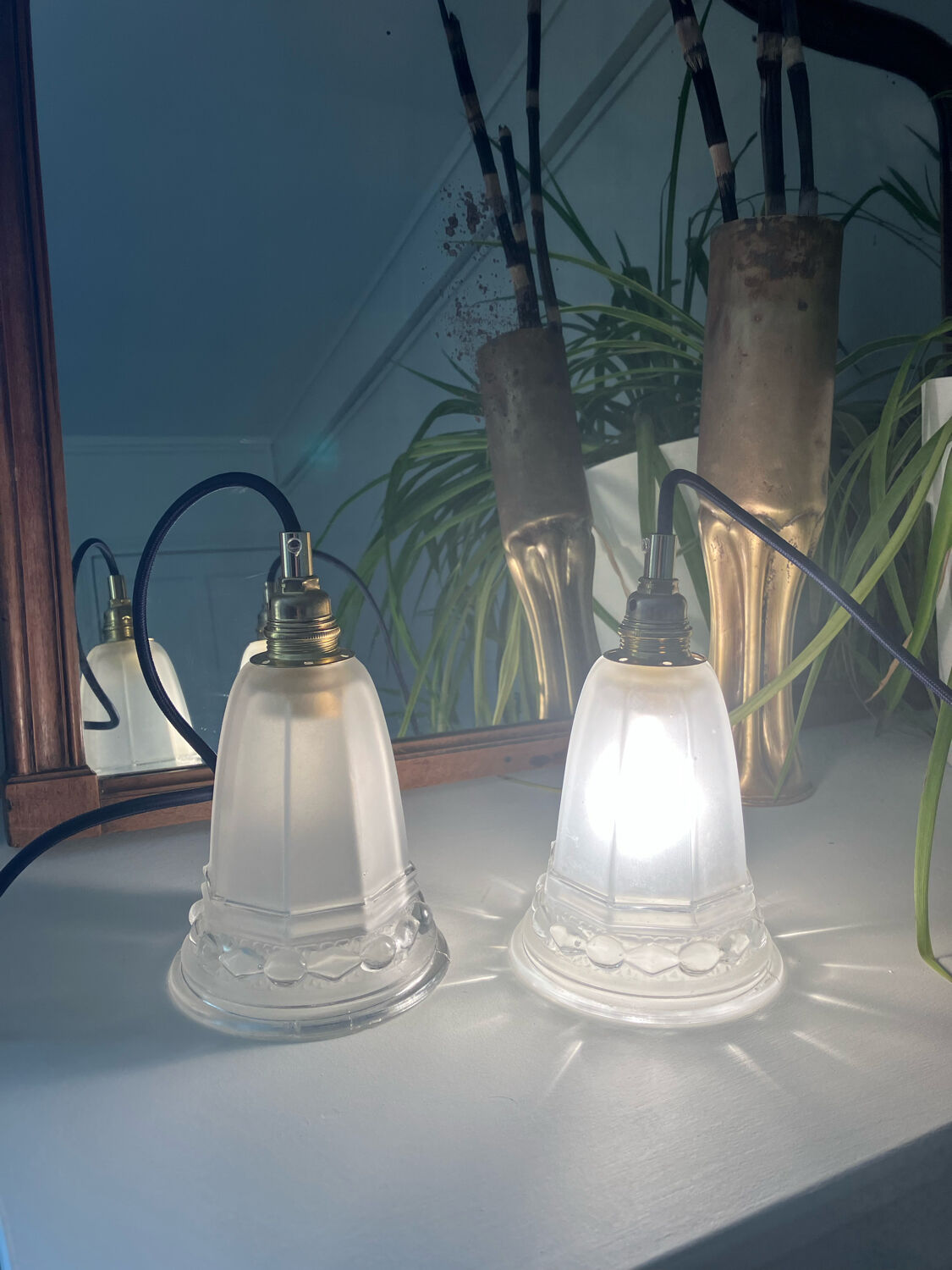 Pair of vintage walkable lamps