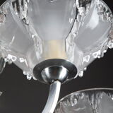 Art Deco chandelier in nickel-plated metal and copper