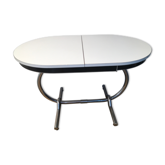 Table ovale originale en formica des années 60