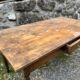 Ancienne table de bistrot ,chêne table à tiroir