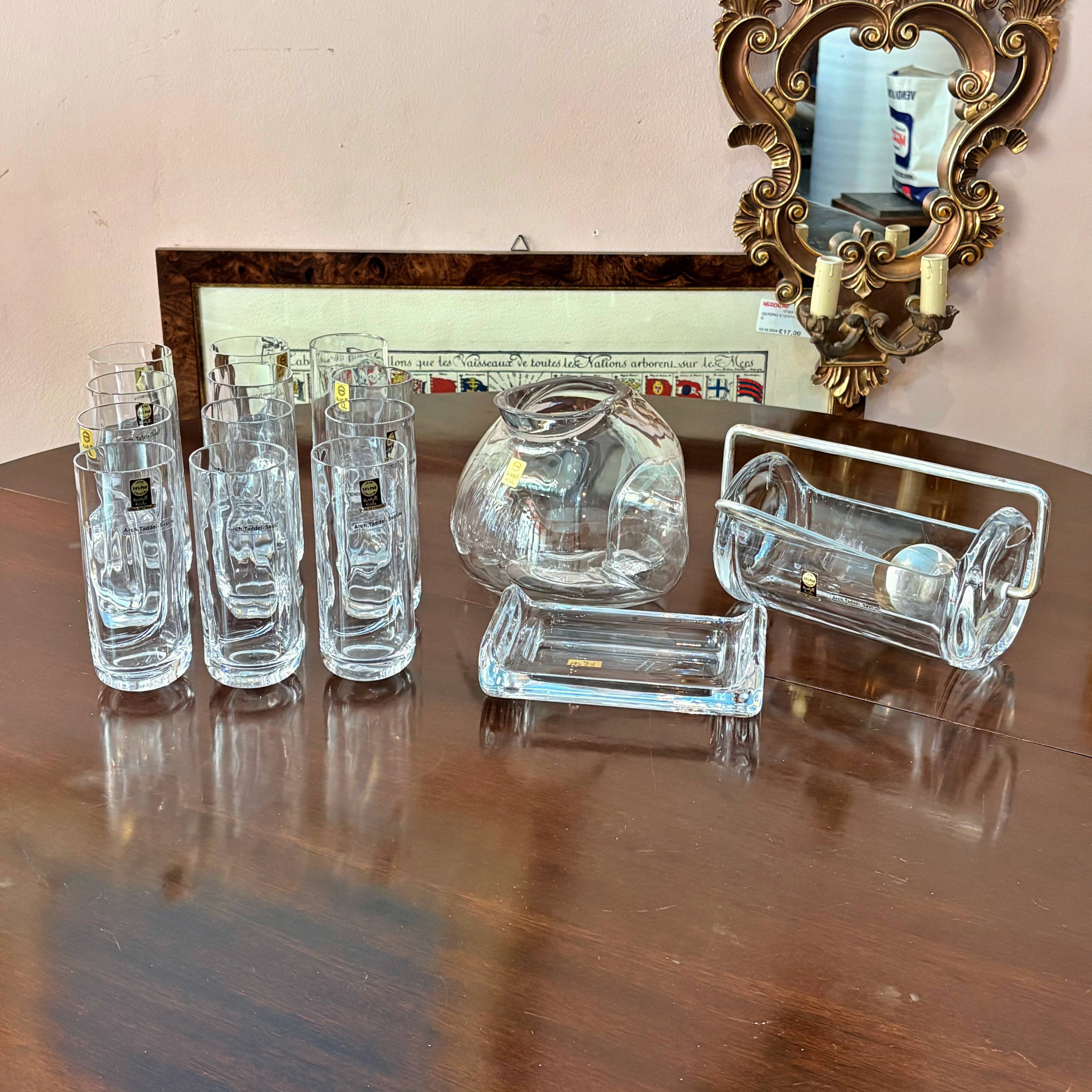 Cocktail set by Taddei Sestini for Kristal Krisla, 1960s