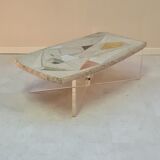 Travertine coffee table