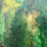 Old paysgae painting oil on canvas assembly