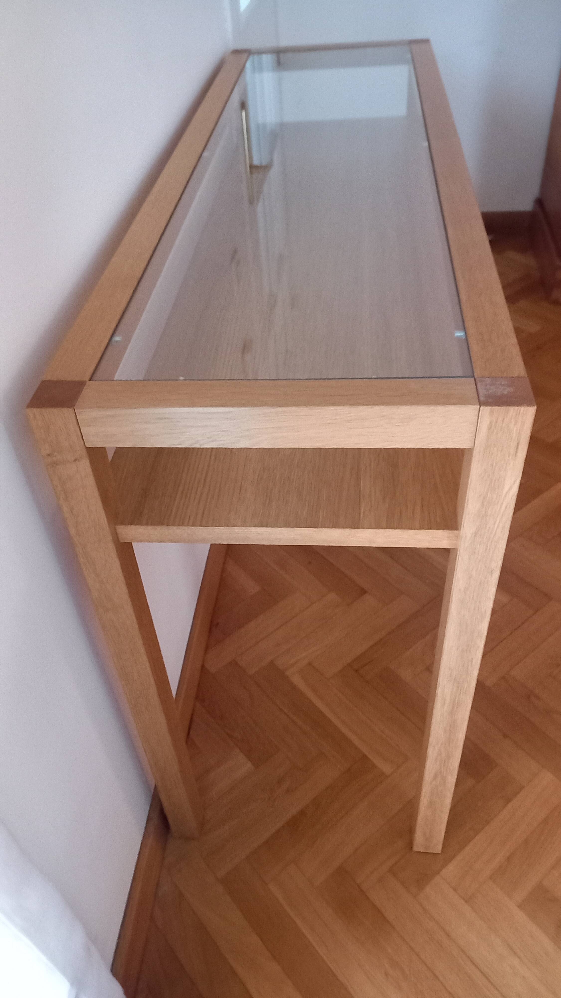 Wood and glass console table