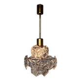 Small Midcentury Glass Chandelier/pendant by Kinkeldey, Germany, 1970s