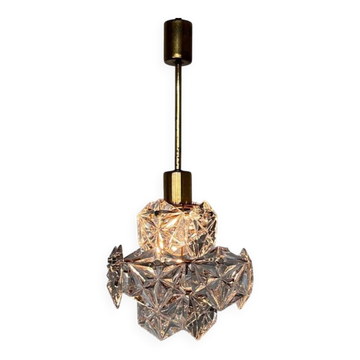 Small Midcentury Glass Chandelier/pendant by Kinkeldey, Germany, 1970s