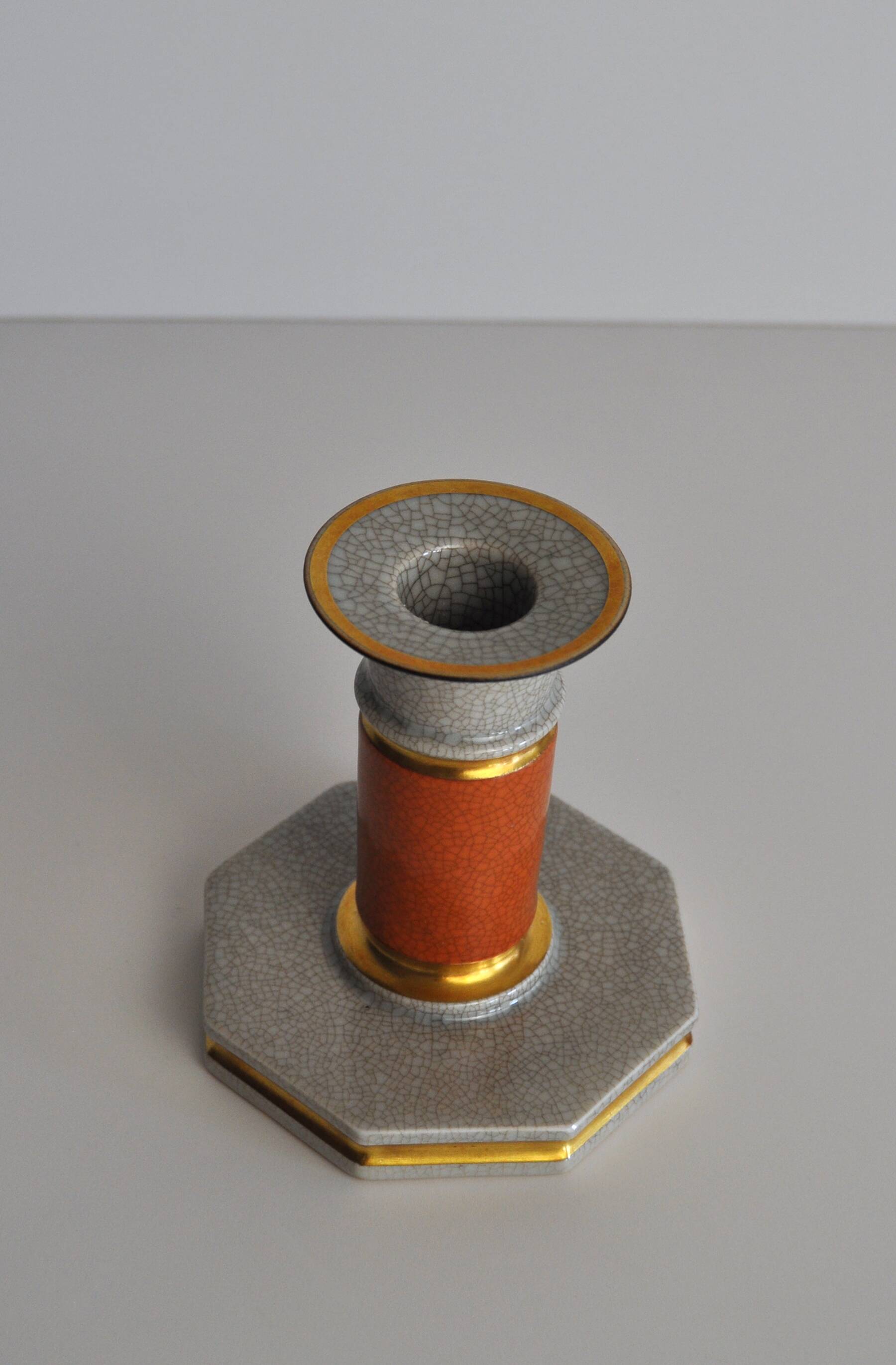 Royal Copenhagen Crackle glaze porcelain candle holder,Denmark 1950s