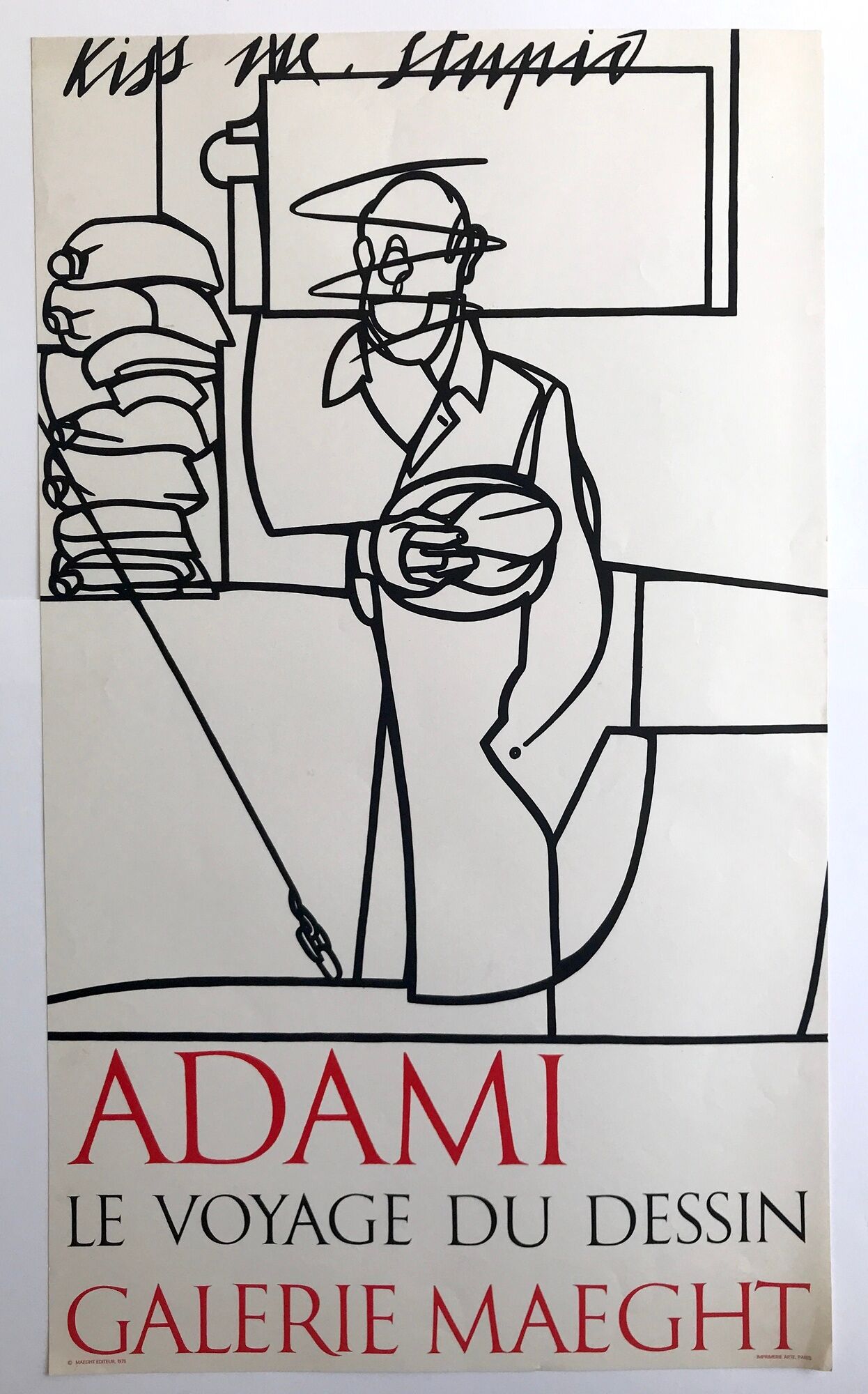 Lithograph poster by Valerio Adami, Galerie Maeght, 1975