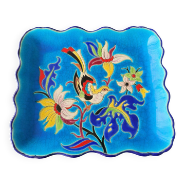 Decorative plate enamelled by Longwy