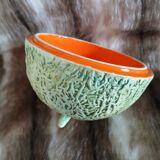 Old pottery ice bucket in majolica