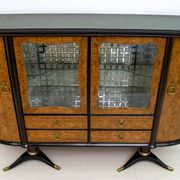 Paolo Buffa Mid-Century Modern Italian Mahogany and Walnut Bar Cabinet, 50