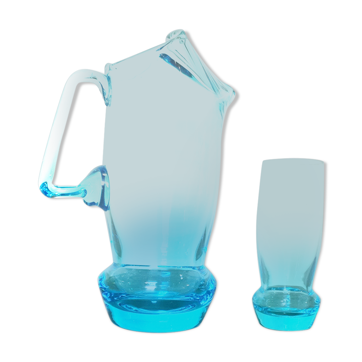 Pitcher and glass