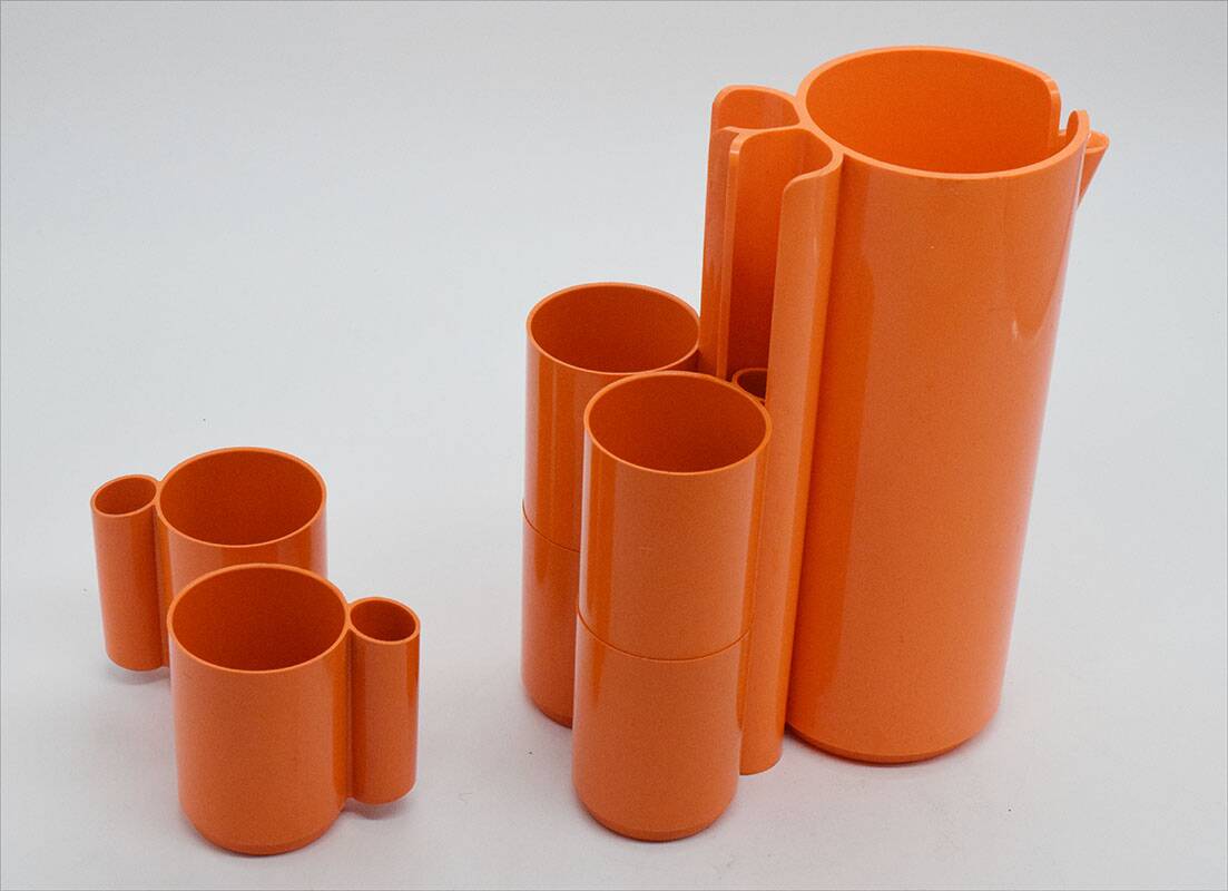 Jean Pierre Vitrac plastic drinking set, France, 1970s
