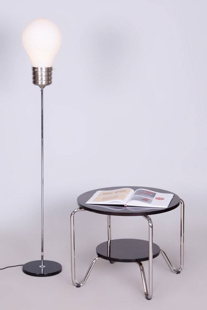 Mid-Century Modern Floor Lamp in Beech and Chrome, 1970s
