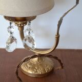 Golden table lamp with crystal tassels