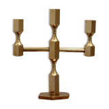 Three-Arm Swedish Brass Candelabra by Gusum circa 1970