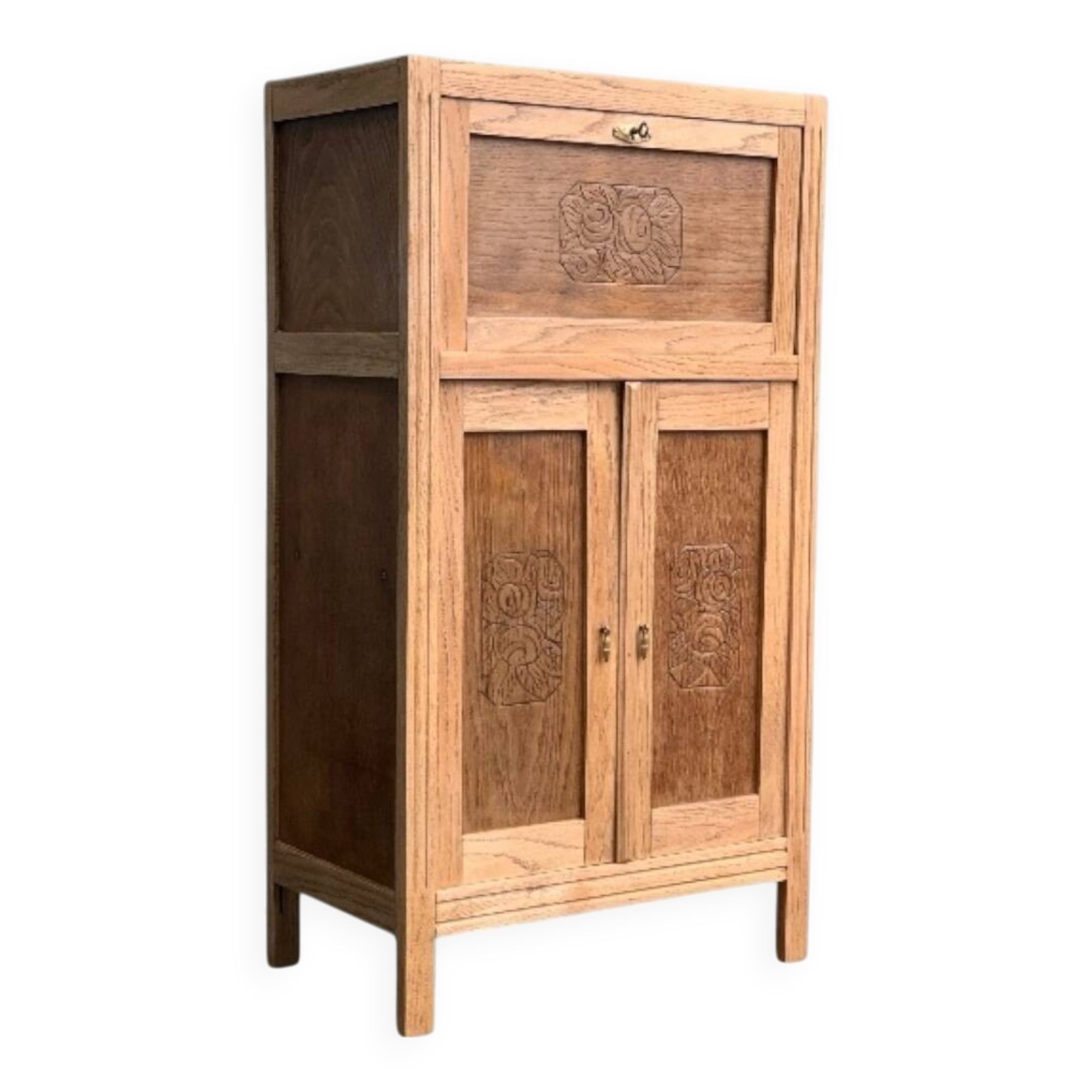Parisian art deco sideboard in raw oak 1930