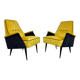 Mid-century design yellow armchairs