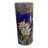 Vase en verre peint 1900